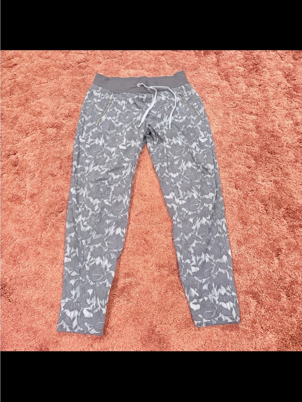 Athleta Blue Floral Print Joggers